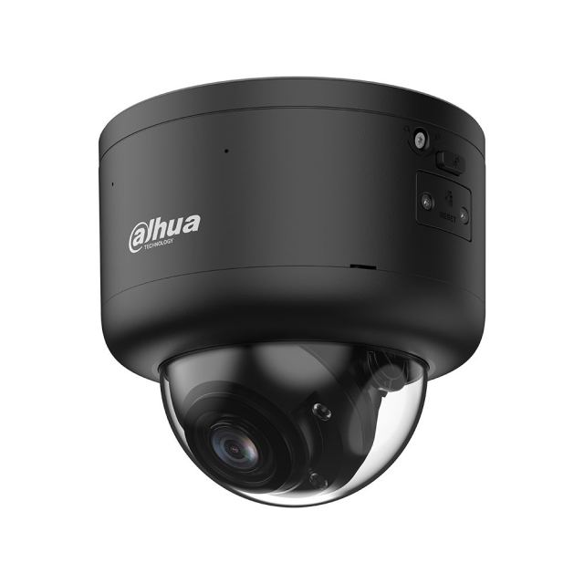 Camera supraveghere IP Dome Dahua WizMind IPC-HDBW5459Z-ZHE-PV-PRO-BLACK, 4MP, 2.7-12mm, motorizat, WizColor, AcuPick, IR 60m, lumina alba 50m, AI, microfon si difuzor, slot card, incalzire, IP67, PoE, neagra