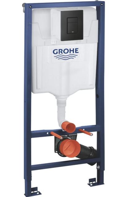 Pachet 3in1 rezervor WC Rapid SL 38811KF0, incastrat, rezervor, clapeta actionare negru mat, elemente fixare, Otel