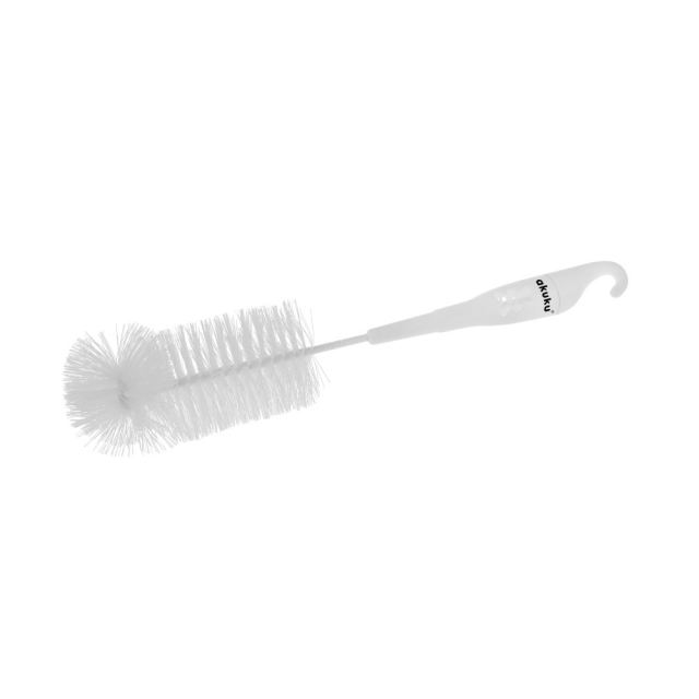 Set perii pentru biberoane si tetine Akuku Fluturas alb cu burete incorporat, agatatoare, dimensiune 37.5x10.5x6 cm