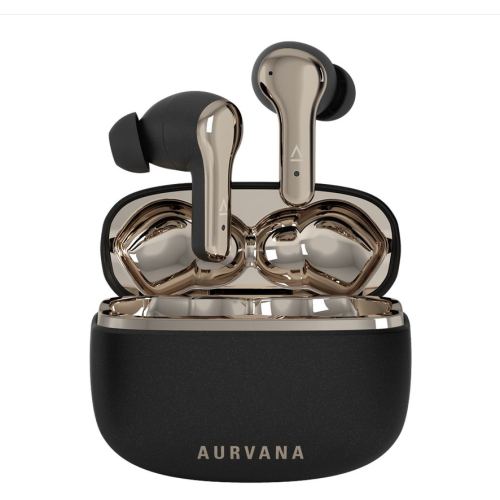 Creative&nbsp;Labs Casti Wireless Premium Creative Aurvana Ace SXFI, In-ear, Autonomie pana la 28 ore, Negru-Auriu