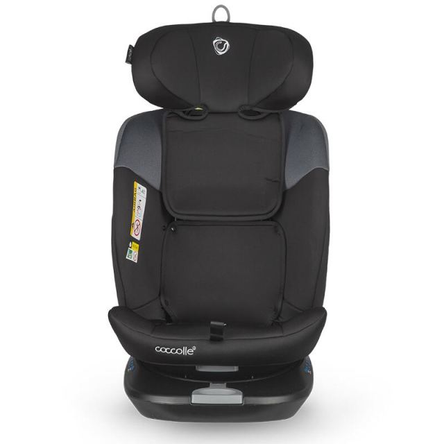 Scaun auto rotativ cu Isofix Coccolle Atira iSize R129, pentru copii de 40-150 cm sau 0-36 kg, Top Tether, Centuri in 5 puncte, Pozitie de somn, Tetiera reglabila, Carcasa ranforsata metalic, Cu spuma de memorie in 3 straturi