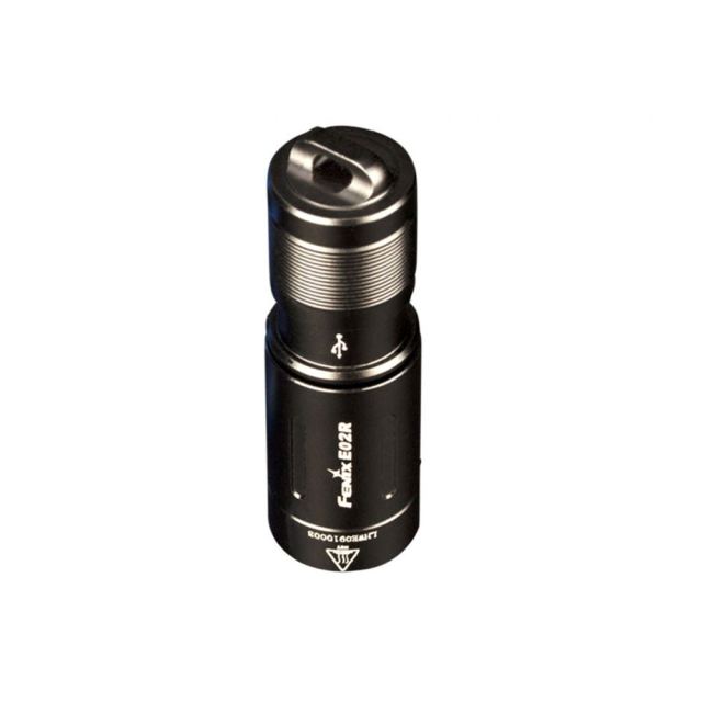 Lanterna profesionala reincarcabila Fenix E02R, 200 lumeni, 49 m, negru