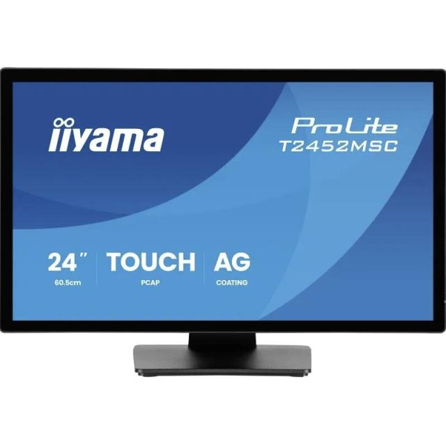 IIYAMA Monitor IPS LED Iiyama ProLite 24 T2452MSC-B2, Full HD (1920 x 1080), HDMI, DisplayPort, Touchscreen, 120 Hz, 5 ms, Negru