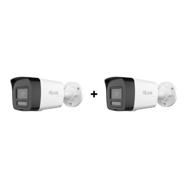 PROMO - Pachet camere supraveghere IP cu iluminare duala Hikvision Hilook IPC-B160HA-LUF/SL, 6 MP, 2.8 mm, IR/Lumina alba 30 m, microfon si difuzor, slot card, PoE, slot card, pret redus 50% la al doilea produs