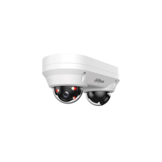Camera supraveghere IP Dome cu iluminare duala Dahua WizSense Dual-Directional IPC-HDBW2449F-AS-E2-IL, 2 x 4 MP, 2.8 mm, IR 30 m, lumina alba 20 m, microfon, slot card, PoE