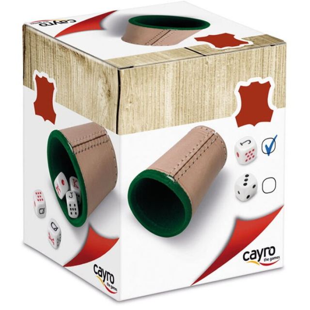Cayro Poker cu zaruri Cayro, cu pahar din piele naturala si 5 zaruri de 16 mm