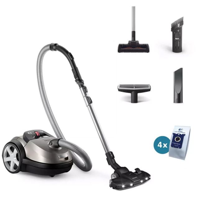 Philips Aspirator cu sac PHILIPS Performer Led XD8152/12, 4l, 900W, 77dB, gri metalic