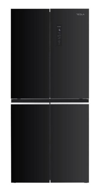 Side-by-side Tesla RM4700FHBE, 466L, Clasa E, No Frost, Inverter, Zona convertibila, Sticla (Negru)