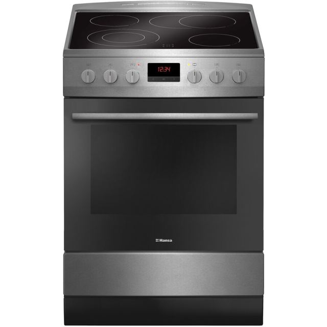 hansa Aragaz electric Hansa FCCX68219, 4 zone gatit, Cuptor electric, Grill, Clasa A, Inox