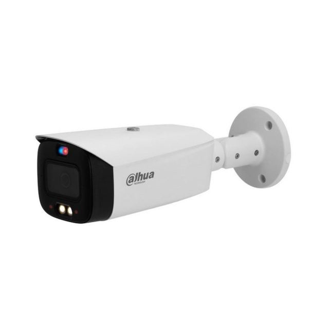 Camera supraveghere exterior IP cu iluminare duala Dahua WizSense Active Deterrence IPC-HFW3549T1-AS-PV-0280B-S5, 5MP, lumina alba/IR 30m, 2.8mm, microfon si difuzor, AcuPick, detectie miscare, sirena, slot card, PoE
