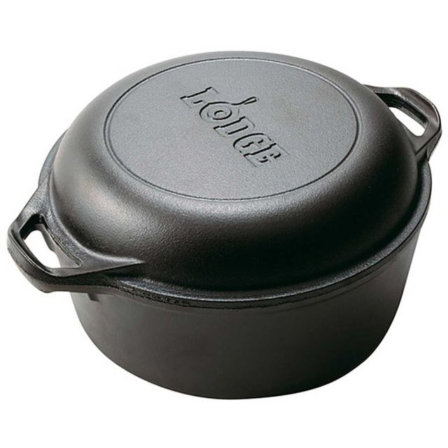Lodge Ceaun din fonta cu capac tip tigaie - cuptor olandez Lodge 25,4 cm 4,7 litri L-8DD3