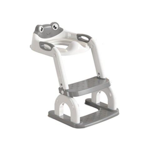 Reductor toaleta pentru copii Little Mom Grey, pliabil, reglabil, colac detasabil PVC, cu suprafete anti-alunecare, manere ergonomice, protectie anti-stropire, compatibilitate universala