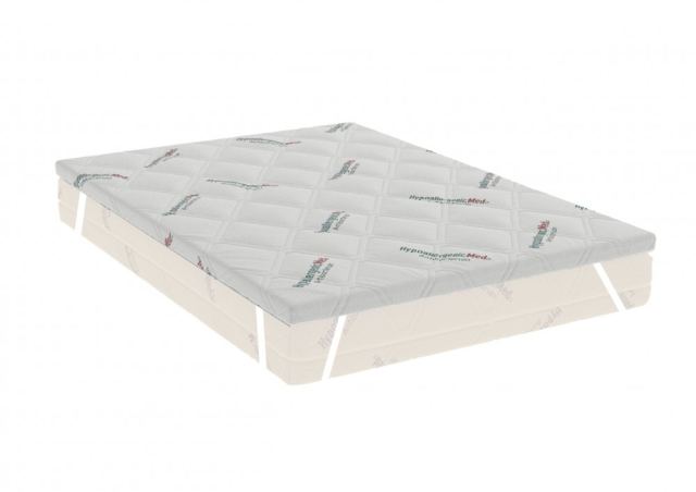 Topper Hypoallergenicmed antibacteria 140 x 200 x 7 cm cu elastic, husa detasabila si lavabila