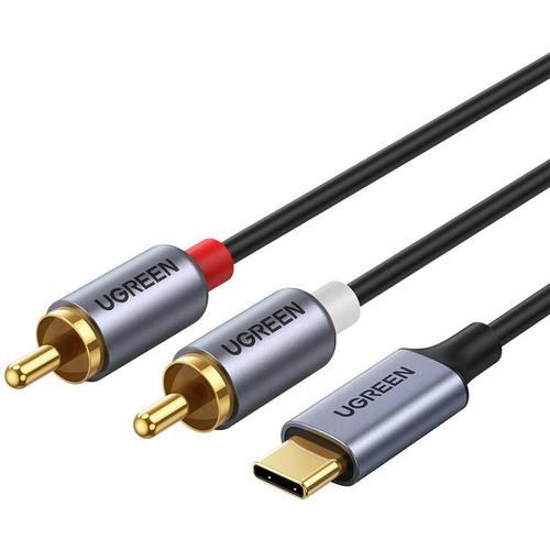 Cablu Audio Hi-Fi UGREEN CM451, USB-C la 2x RCA 1.5m (Negru)