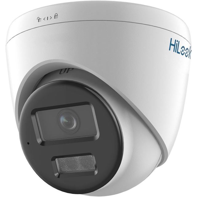Camera supraveghere IP Dome cu iluminare duala Hivision HiLook ColorVu IPC-T269HAA-LU, 6 MP, 2.8 mm, IR/Lumina alba 30 m, microfon, detectie miscare, PoE