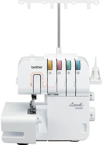 Masina de surfilat electromecanica Brother 1034DXVM1, 5 Cusaturi, 4 Mosoare, 1300 Imp/min, Iluminare LED (Alb)