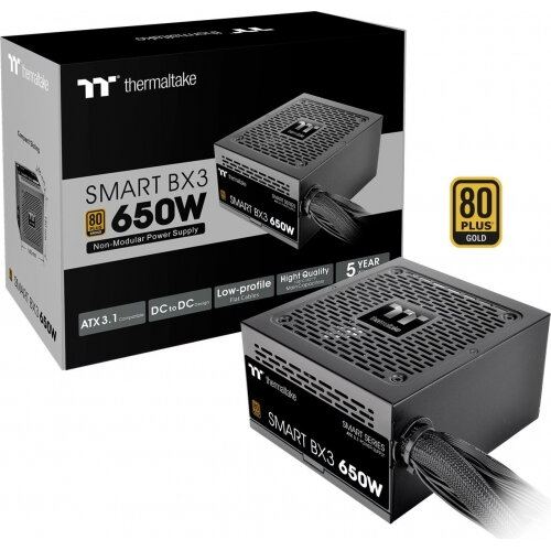 Thermaltake Sursa alimentare Termaltake Smart BX3, 650 W, 80 Plus Bronze, ATX 3.1, Negru