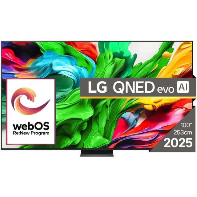 LG Televizor LG QNED 100QNED86A6, 253 cm, Smart, 4K Ultra HD, 120Hz, Clasa F (Model 2025), Negru