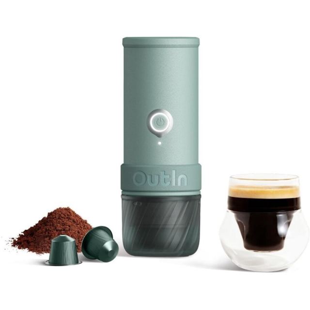 OutIn Espressor portabil sub presiune Outin Mino CG, 22 bari, 30W, Verde