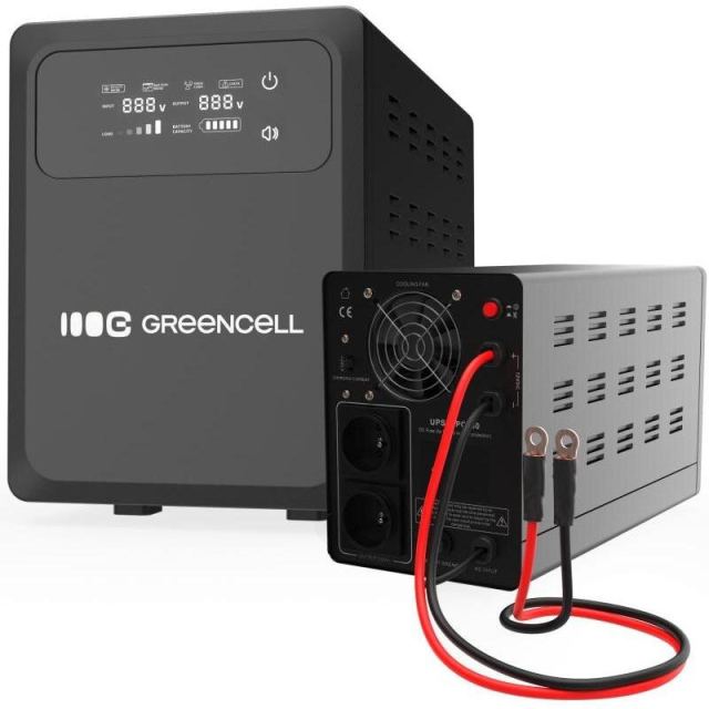 Green&nbsp;Cell UPS Greencell PowerCore, Line-interactive, 1200VA, 800W, AVR, 12VDC, LCD, 2x Schuko