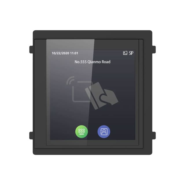 Modul cititor carduri cu display Hikvision DS-KD-TDM, 4 inch, card MF, cod pin, touchscreen