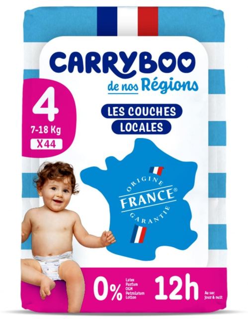 Scutece C4(7-18kg) fara parfum, marimea 4 Carryboo 44 bucati
