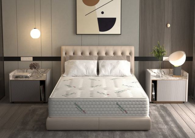 Saltea ortopedica cu arcuri Pocket Hypoallergenicmed safe relax Horeca 160x190x25 cm husa tratament antialergic