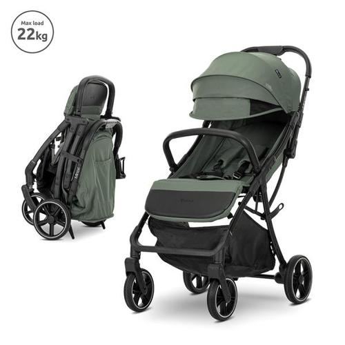 Carucior sport Lorelli Minori, sistem pliere cu o singura mana, spatar reglabil, husa textila UV 50+, 0 - 22kg, Negru/Verde
