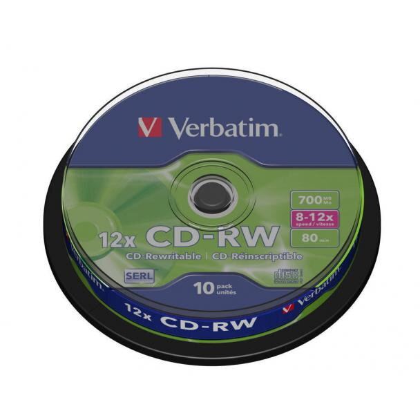 Verbatim Disc reinscriptibil Verbatim CD-RW, 700MB, 8-12X ,Pachet 10 bucati