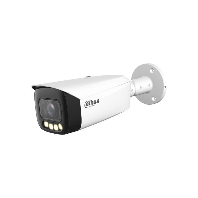 Camera supraveghere exterior IP motorizata cu lumina calda Dahua WizMind IPC-HFW5449T1-ZE-LED-2712-S2, 4 MP, 2.7-12 mm, lumina calda 70 m, microfon si difuzor, slot card, PoE+