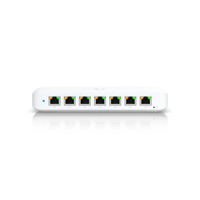Switch Gigabit Ubiquiti USW-Ultra, 8 porturi, 42 W, 16 Gbit/s, Layer 2, PoE+, cu management