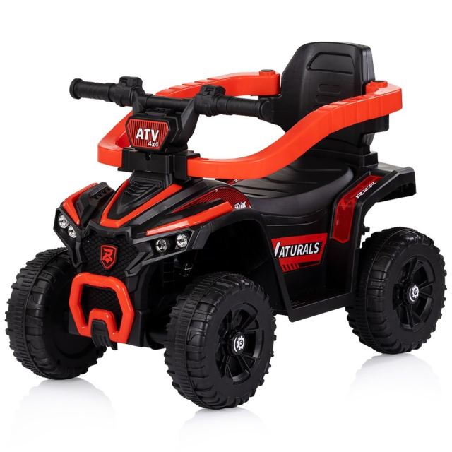 Masinuta de impins Chipolino ATV Red cu maner, efecte luminoase si sonore