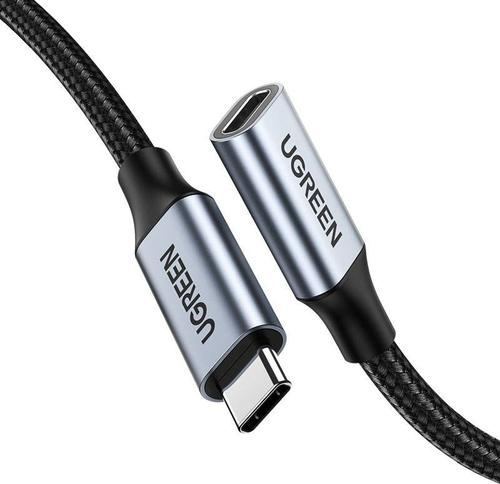 Adaptor USB Ugreen 30205, USB Type-C Mama la USB Type-C Tata, 100 W, 1m (Negru)
