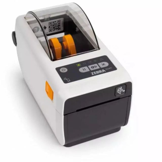 ZEBRA Imprimanta de etichete Zebra ZD411d HC, T, 300 DPI, USB, Ethernet, Bluetooth (BLE), EPLII, ZPLII, 256MB SDRAM, 512MB Flash, RTC, NFC, carcasa dezinfectabila, latime eticheta max 57 mm, latime printare max 54 mm, viteza maxima 102 mm/s, Alb
