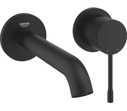 Baterie lavoar Grohe Essence 29192KF1, 1/2'', montare pe perete, marimea M, necesita valva incastrata, fara ventil, mat, Negru
