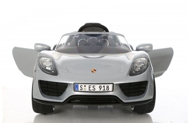 Masina electrica copii Porche 918 Spyder 12V 35W cu telecomanda, scaun piele, deschidere usi si oglinzi