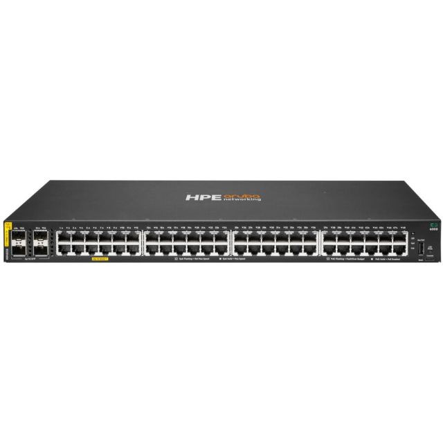 Aruba Switch Aruba HPE Aruba Networking CX 6000 48p 10M/100M/1G Class4 PoE 4p SFP 1G 370W Switch, 48x 1G PoE+, 4x 1G SFP, 104 Gbps