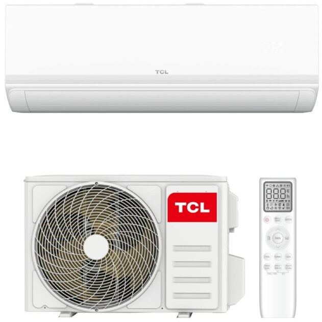 TCL Aparat de aer conditionat TCL BreezeIN Ultra 9000 BTU, A+++, AI Energy Saving, Purificare Ioni Bipolari lumina UVC, WiFi, Optimizat Incalzire, kit instalare