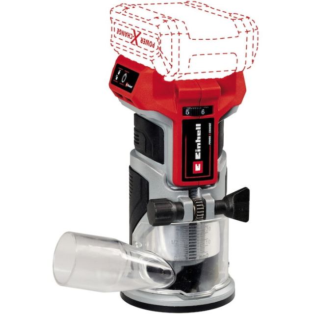Einhell Masina de frezat pe acumulator Einhell Professional Power X-Change TP-ET 18 Li BL-Solo, 18 V, Li-Ion, 10000 - 30000 RPM, adaptor aspirare, motor fara perii, fara acumulator/incarcator