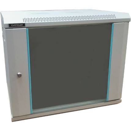 Dateup Cabinet metalic DATEUP MP.6409.9000 9U, Wall mount, 600 x 450, Glass door, Panouri laterale detasabile, Gri