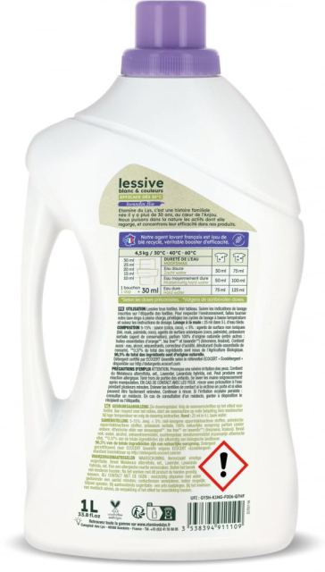 Detergent Bio rufe albe si colorate Etamine parfum lavanda 33 spalari 1 litru