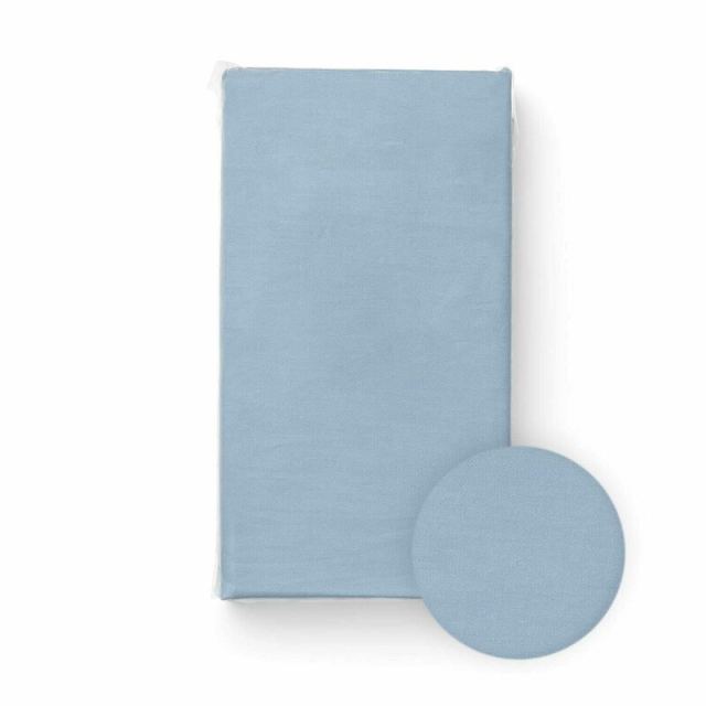 Cearceaf cu elastic pentru patut copii Bocioland Light Blue 120x60 cm, din 100 bumbac jersey, 0 luni+