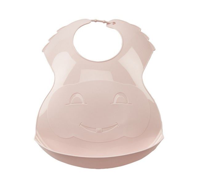 Baveta Thermobaby din plastic moale Roz Pudra