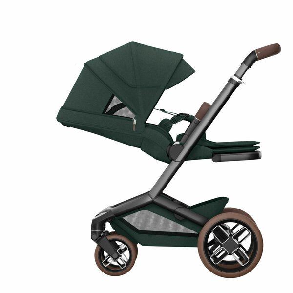 Carucior pentru copii Maxi-Cosi Fame Twillic Graphite reversibil, cu suspensii, maner reglabil, iluminare frontala, greutate admisa 22 kg