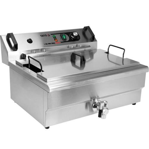 Friteuza profesionala, electrica Yato Gastro YG-04640, Inox, capacitate 23 L, putere 6 kW, trifazat, robinet golire