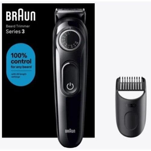 Aparat de tuns barba Braun BT3400, cu buton rotativ de precizie, 1 instrumente de ingrijire, Autonomie 50 minute (Negru)