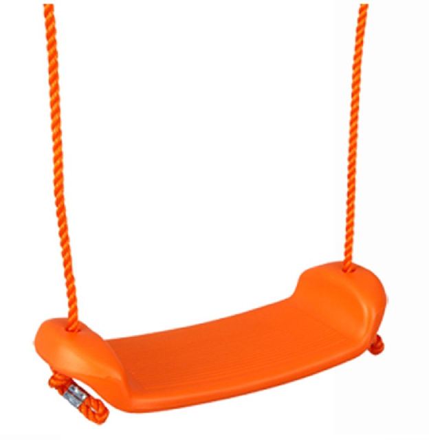Leagan suspendat pentru copii Pilsan Orange, sezut plastic rezistent, corzi reglabile cu carabine metalice, sarcina 35 kg