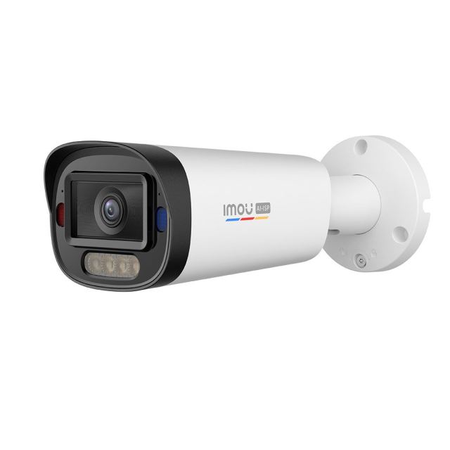 Camera supravghere IP exterior Imou Aurora Full Color IPC-PU5HP-6T0, 6 MP, 2.8 mm, IR / lumina alba 30 m, slot card, microfon si difuzor, PoE, detectie miscare/om/vehicul, lumini de avertizare rosii/albastre, always on record