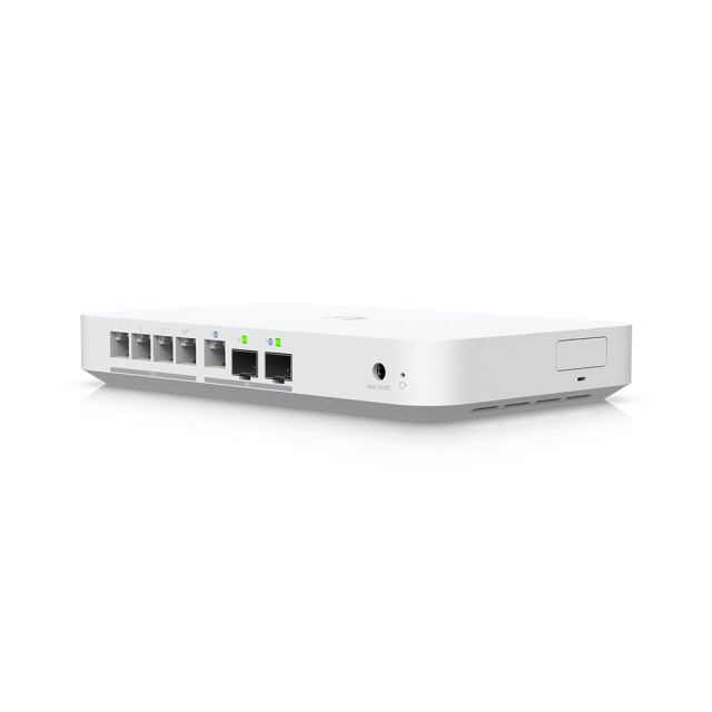 Router 5 porturi Ubiquiti UniFi Cloud Gateway Fiber UCG-FIBER-EU-1TB, 2x 10G SFP, 1 TB, Bluetooth, 500+ utilizatori, PoE+, cu management