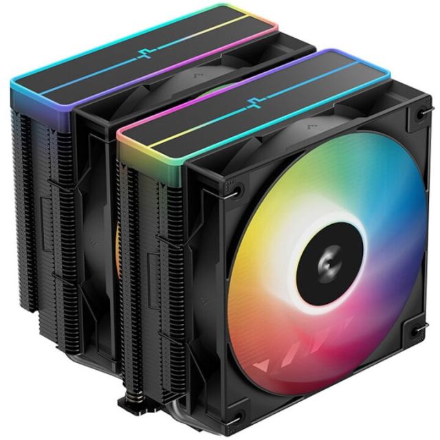 Deepcool Cooler Procesor DEEPCOOL AG620 ARGB V2, viteza 300-1950 RPM, 2 ventilatoare ARGB, AMD si Intel, Negru